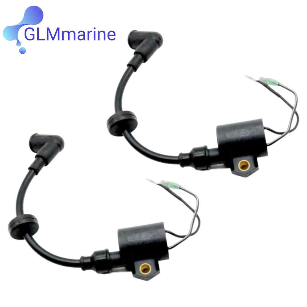2 Pcs Ignition Coil Assy 61N-85570-00 Compatible with Yamaha 2 Stroke 20 25 30 HP C30 Outboard Motor Replaces 61N-85570-10