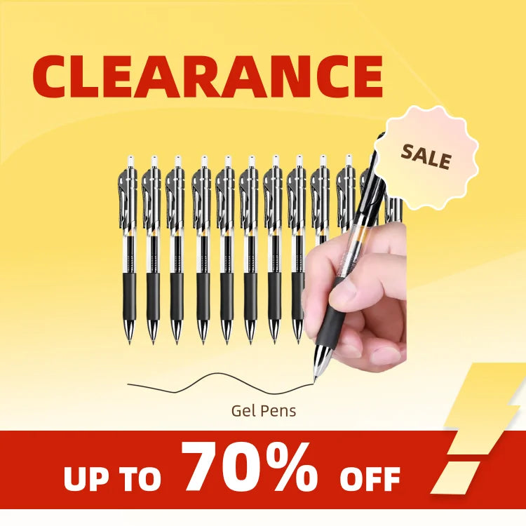 Clearance_Retractable 0.5mm Black Ink Gel Pens Colored Aesthetic Stationery Pen Supplies Ballpoint & Office Pencils Writing Scho