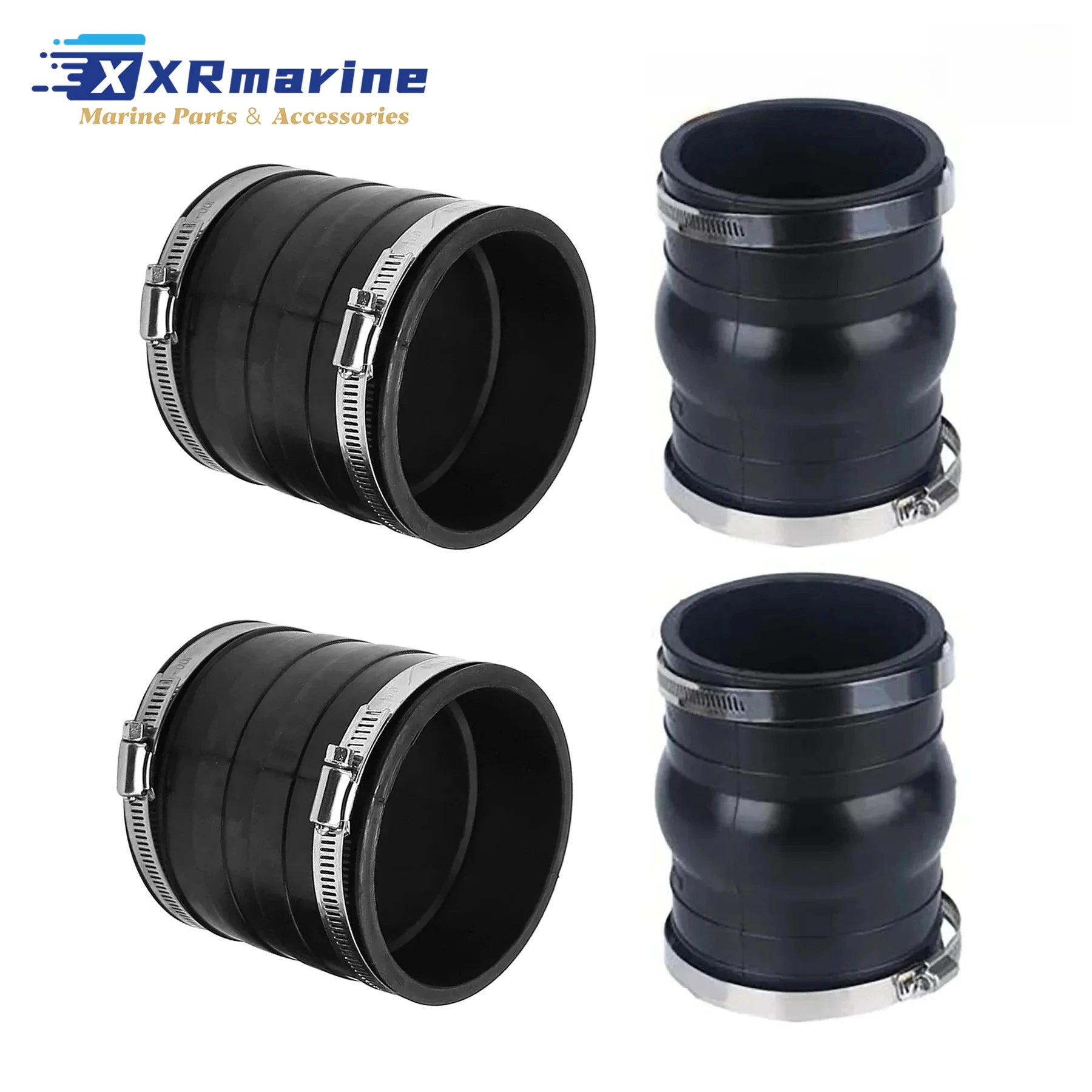 2 Pcs Exhaust Hose Bellows 3852696 3852741 for Volvo Penta V6 V8 4.3L 5.0L 5.7L 5.8L 7.4L 8.1L Motor 3863450 18-2779 18-2780