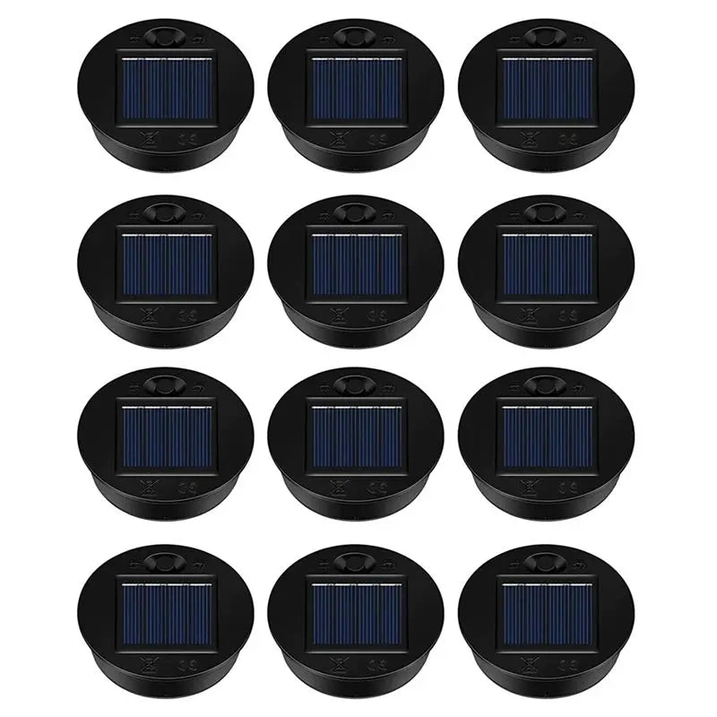 12 Pack Replacement Solar Light Parts Solar Light Replacement Tops Waterproof LED Solar Panel Lantern Lid Light Outdoor