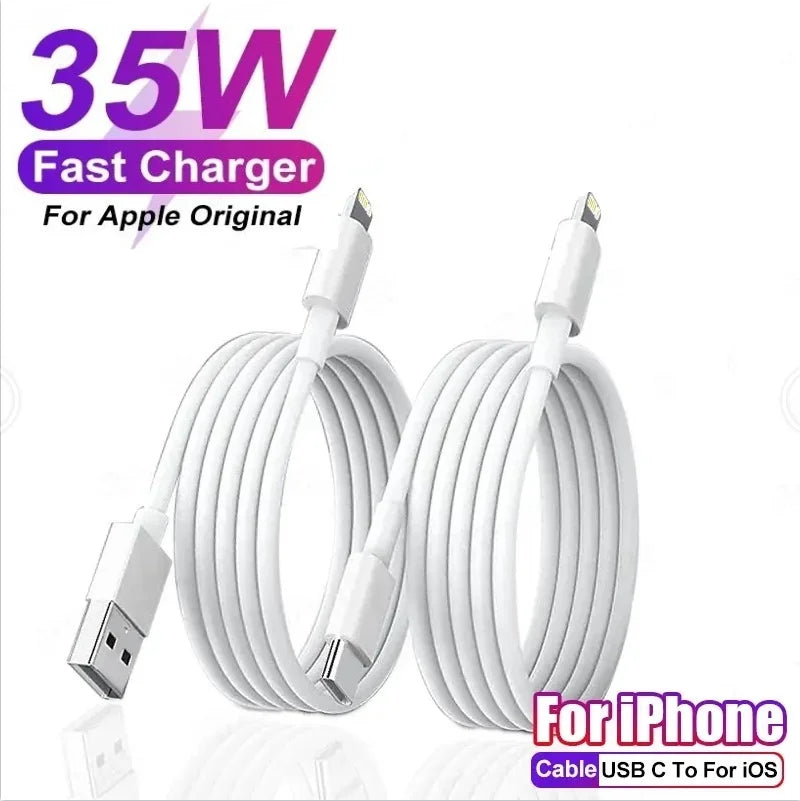 35W PD Original Fast Charging USB Cable For Apple iPhone 14 13 12 11 Pro Max X XR 8 7 Plus  Data Sync Line