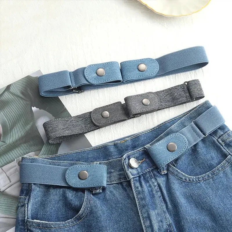 Buckle-Free Invisible Elastic Belt Adjustable Stretch Waist Band for Women Men Jean Pants Dress No Buckle Easy to Wear