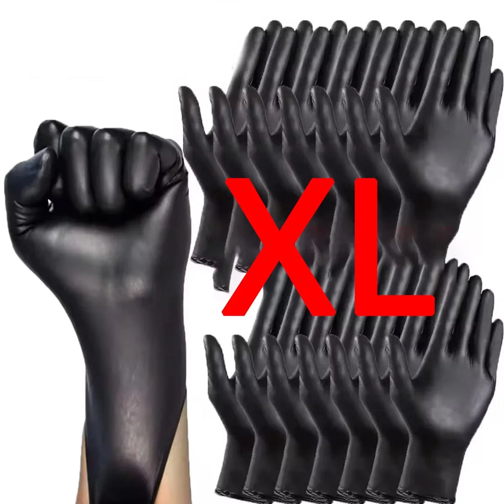 Disposable Nitrile Gloves Thickened Black Gloves With Flexible Snug Details Available In Multiple Sizes Multifunctional Gloves
