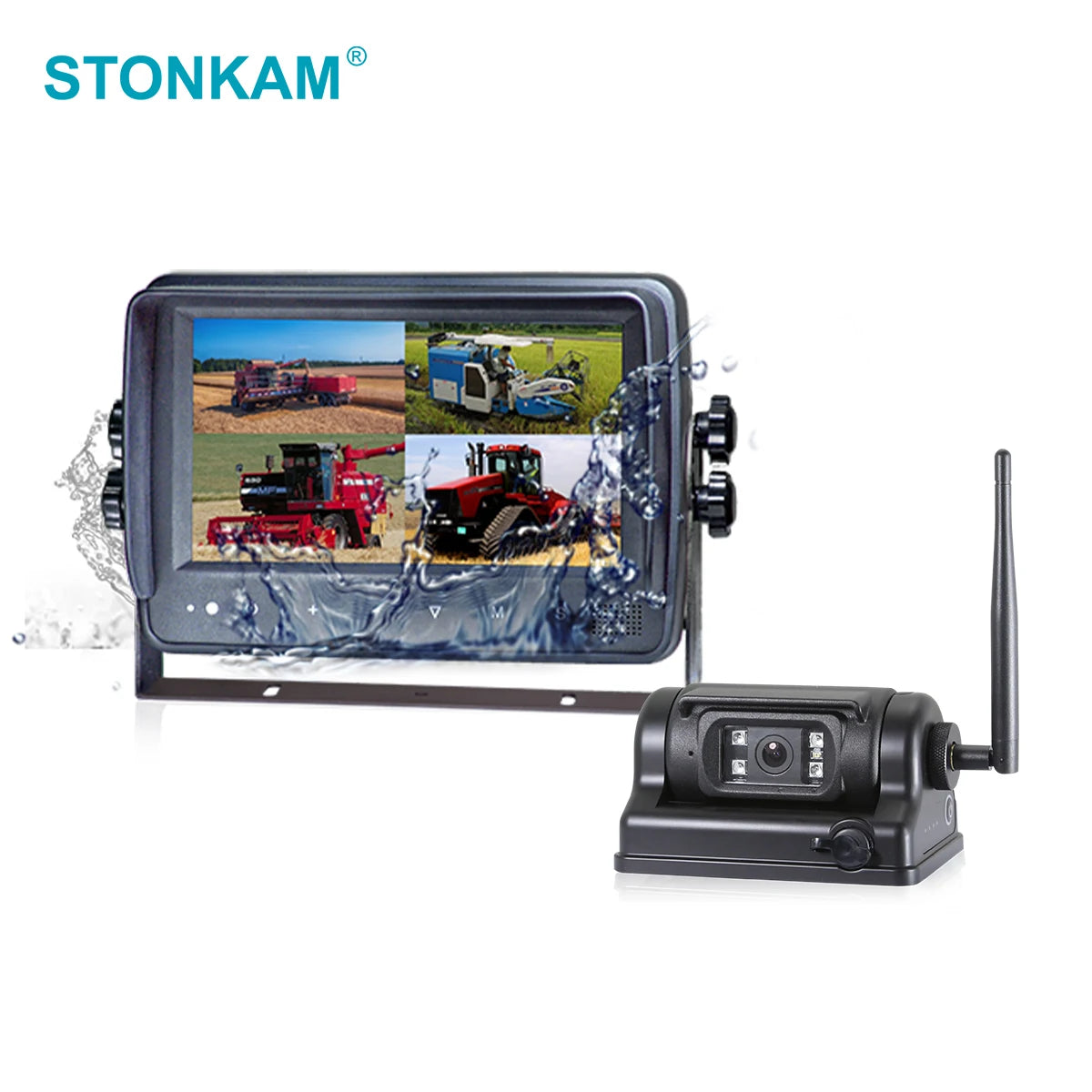 Airow auto STONKAM IP69K Waterproof Wireless Rear View Camera with 7 Inch Monitor for RV Truck Bus Trailer Lorry