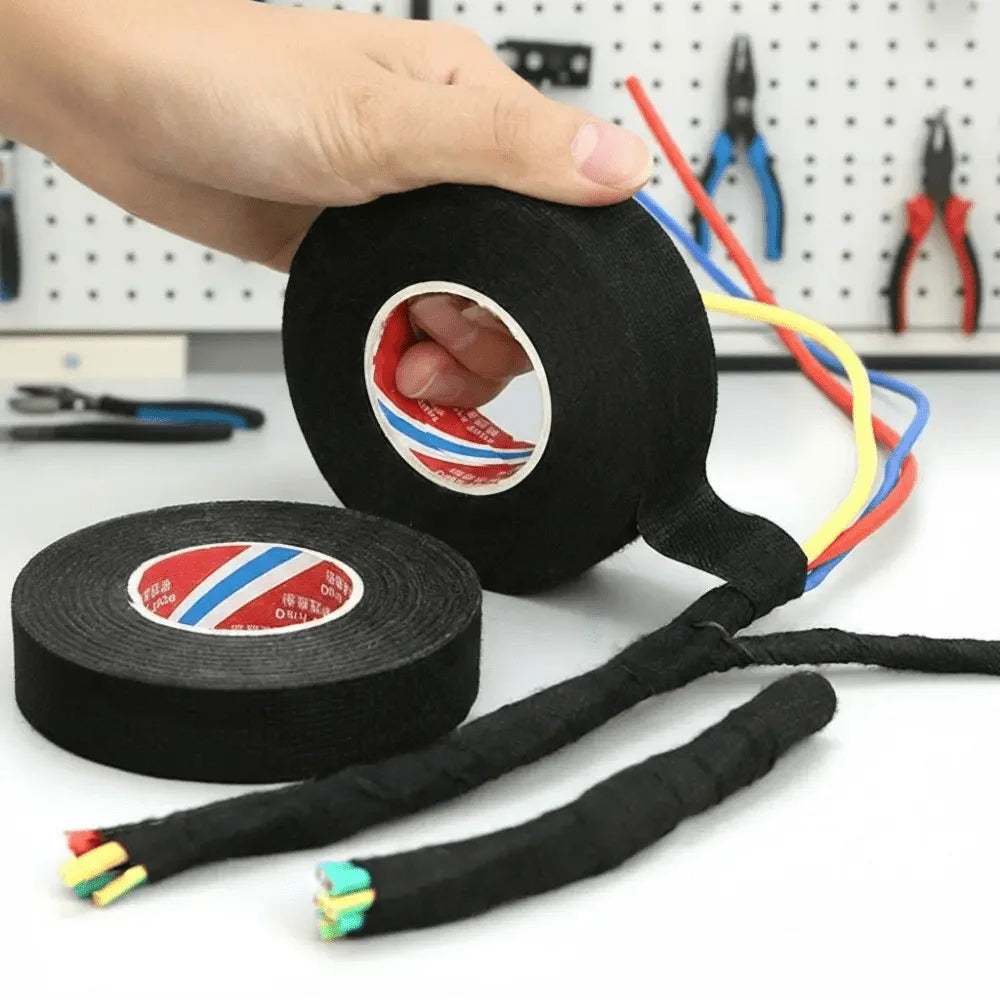2Roll Black High-Temperature Flame Retardant Electrical Tape - Waterproof Insulation For Automotive Wiring & Circuit Repair, Industrial Grade Adhesive, Tear-Resistant, Halogen-Free, Up To 176°C Heat Resistance
