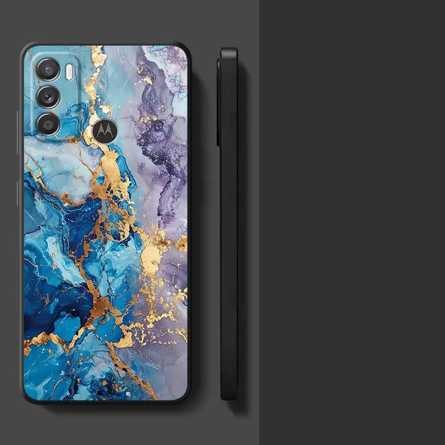 Case for Motorola Moto G52 G53 G30 G22 Edge40 G32 G51 G73 G60s G50 Edge 20 Pro 30 Lite G71 Phone Cover Colored Marble