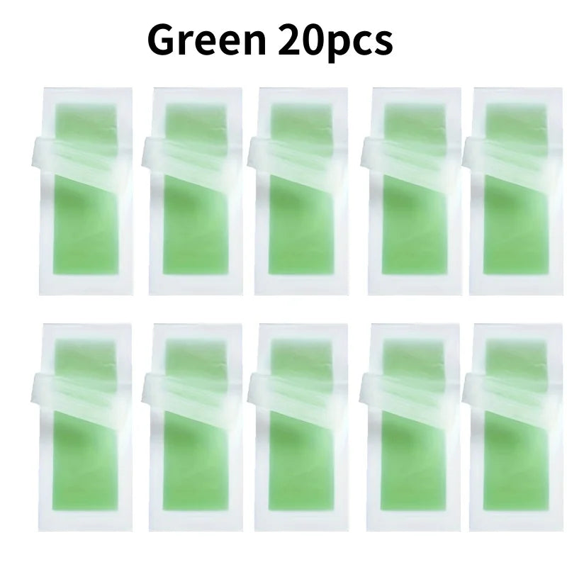 6/20PCS Hair Removal Wax Strips, Cold Wax Paper for Face, Arm, Leg & Body, Skin-Friendly, Long-Lasting, Unisex, Certified