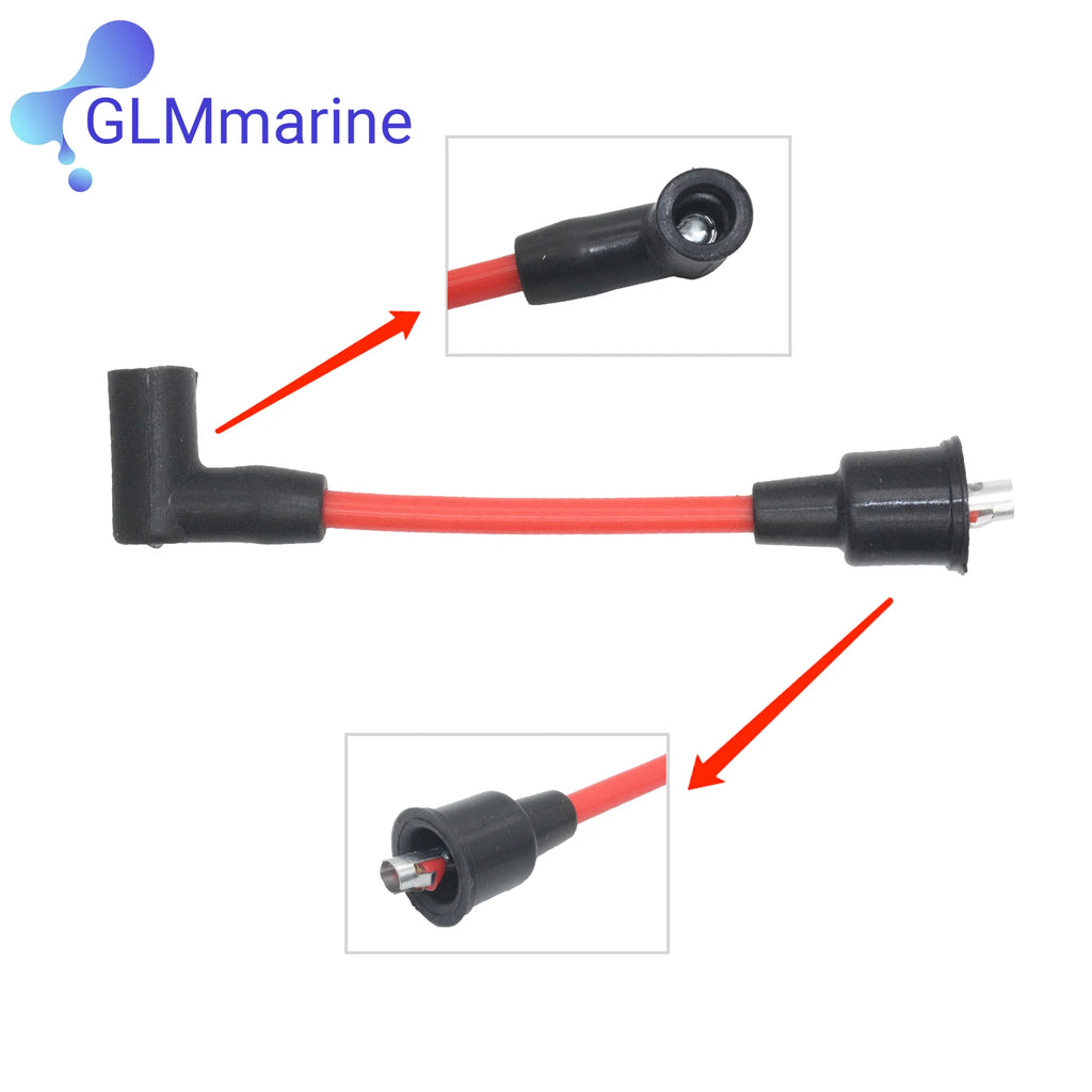 7" Spark Plug Ignition Coil Wire For Mecury Outboard 150 175 200 HP 23564A9 26453A1 26460A1 47899A9 63212A2 18-8819-1