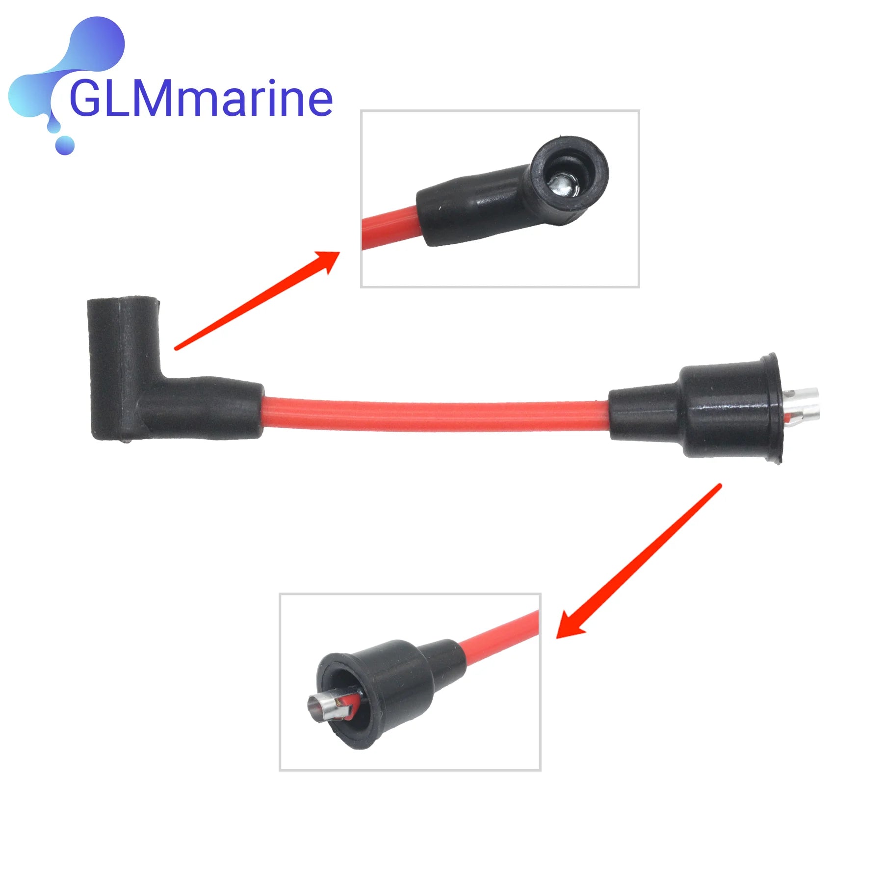 7" Spark Plug Ignition Coil Wire For Mecury Outboard 150 175 200 HP 23564A9 26453A1 26460A1 47899A9 63212A2 18-8819-1