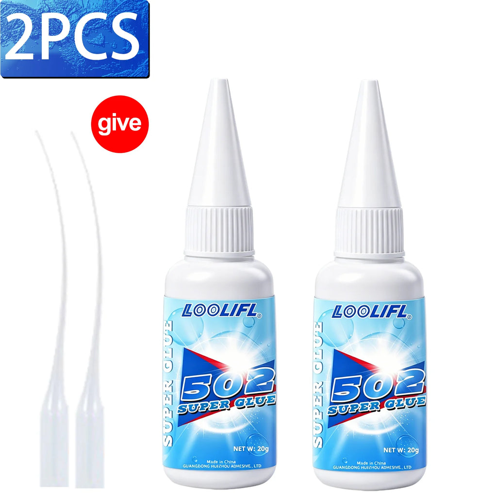 502 Super Glue Instant Quick Dry Multi-Purpose Cyanoacrylate Adhesive for Leather Rubber Wood Metal Strong Bond Liquid Glue Tool