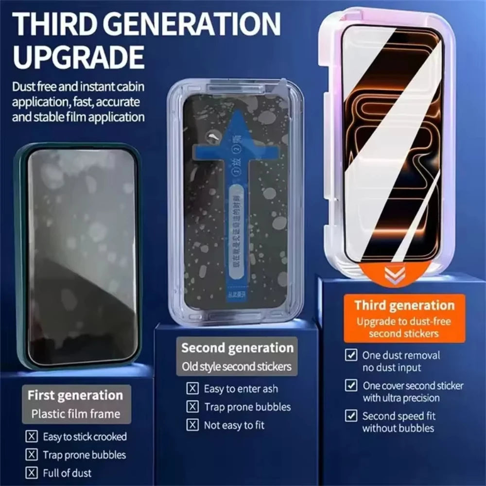 5PCS Privacy Screen Protector Dust Free Installation Protector for iPhone 17 16 15 14 13 12 11 Pro Max Anti-Spy Tempered Glass
