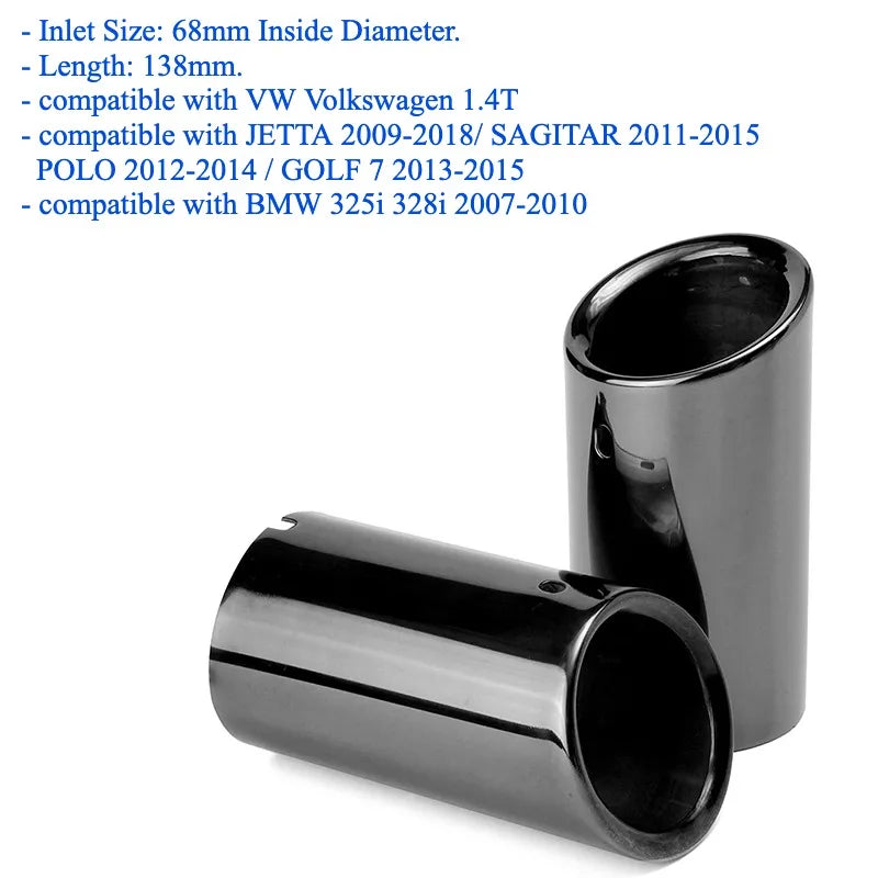 Exhaust Tips Muffler Compatible With VW Volkswagen JETTA/SAGITAR/POLO/GOLF 7/Passat/Tiguan For BMW 325i 328i For Audi Q5/A4/A3