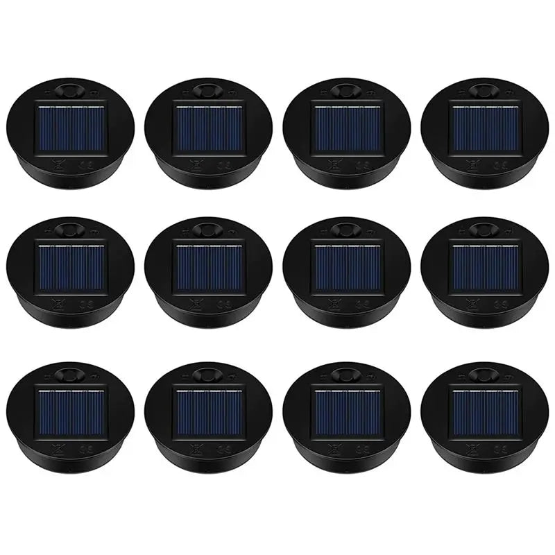 12 Pack Replacement Solar Light Parts Solar Light Replacement Tops Waterproof LED Solar Panel Lantern Lid Light Outdoor