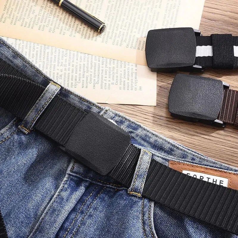 Canvas Nylon Tactical Belt Non-metallic Anti Allergy Ideal For Outdoor Training Security Check And Daily Pants Wearing Use