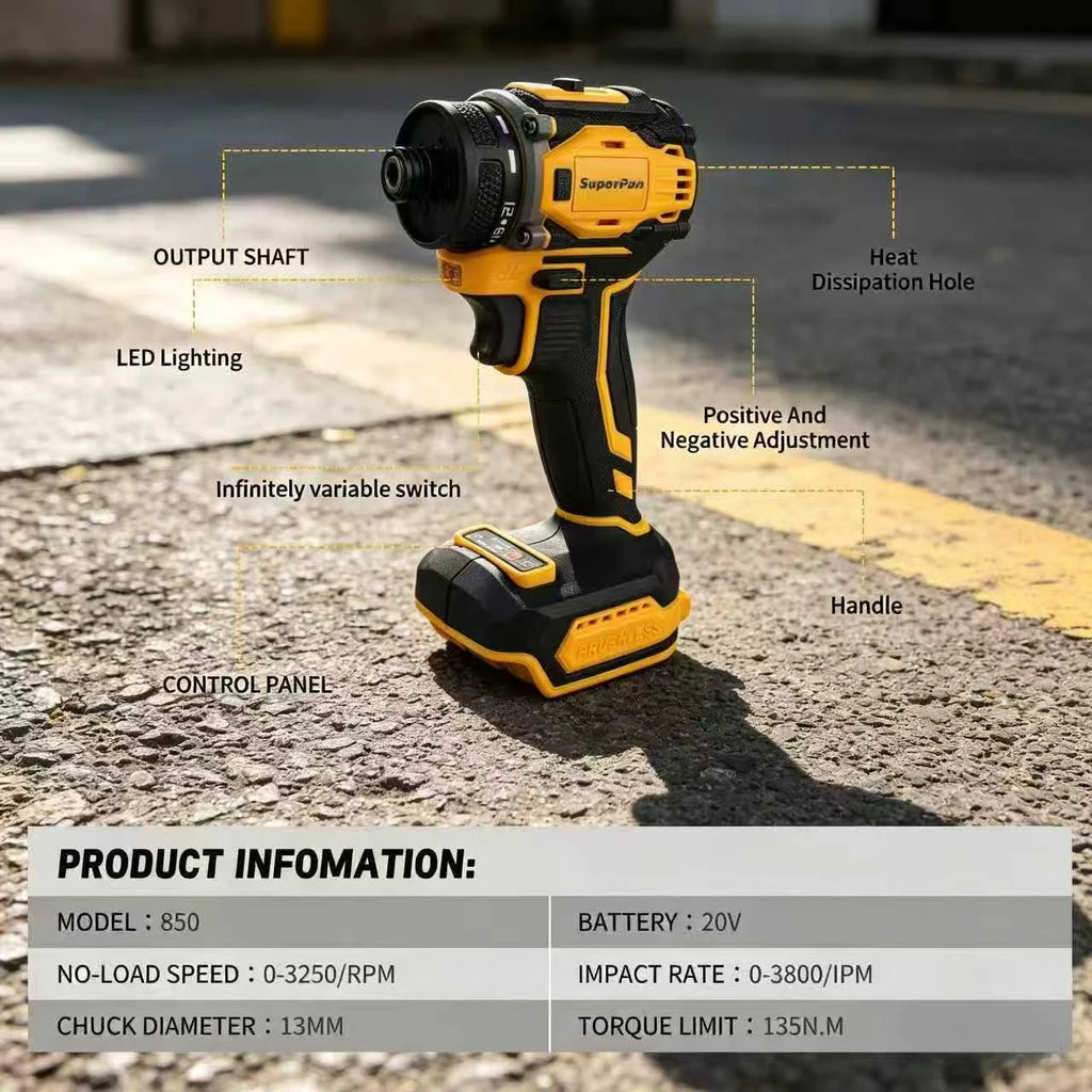20V Impact Driver, Compatible with 20V Battery System, Bare Machine (Battery Not Included)，For Dewalt
