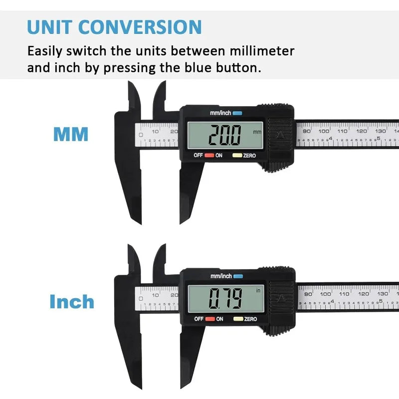 1PC Plastic Digital Vernier Caliper Digital Display Caliper Mini Text Play Caliper Student Vernier Ruler 0-150mm Measuring Tool