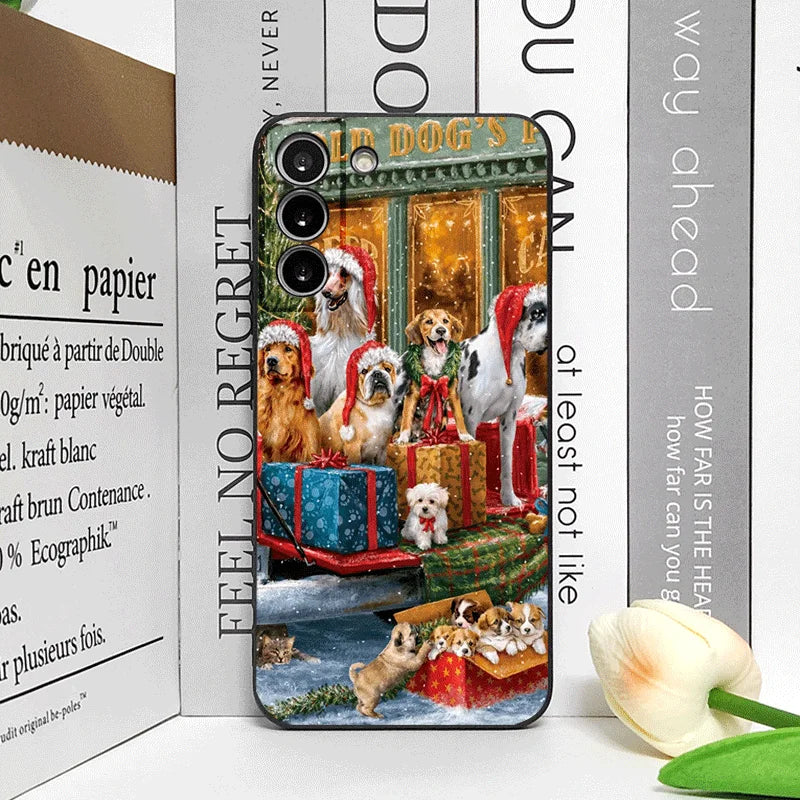 Christmas Trucks Cartoon Dog Pattern Phone Case for Motorola Moto Edge 50 Fusion 40 30 Neo G34 G24 E14 G75 G85 G54 5G Soft Cover