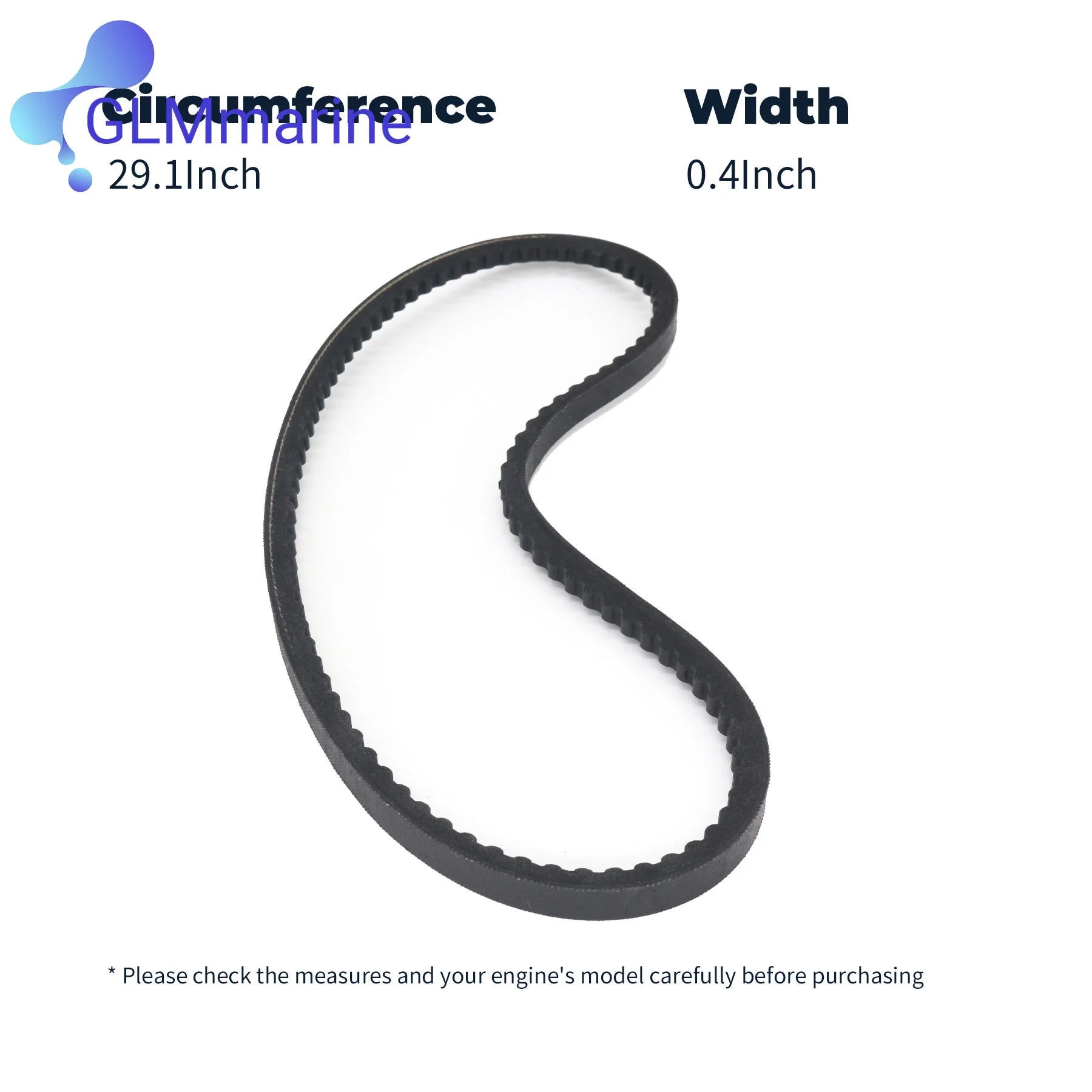 57-13457 Sea Water Pump V-Belt Compatible with MerCruiser 4.3 to 8.2L Stern Drive Engines Replaces 13457Q 13457T 53215 53215T