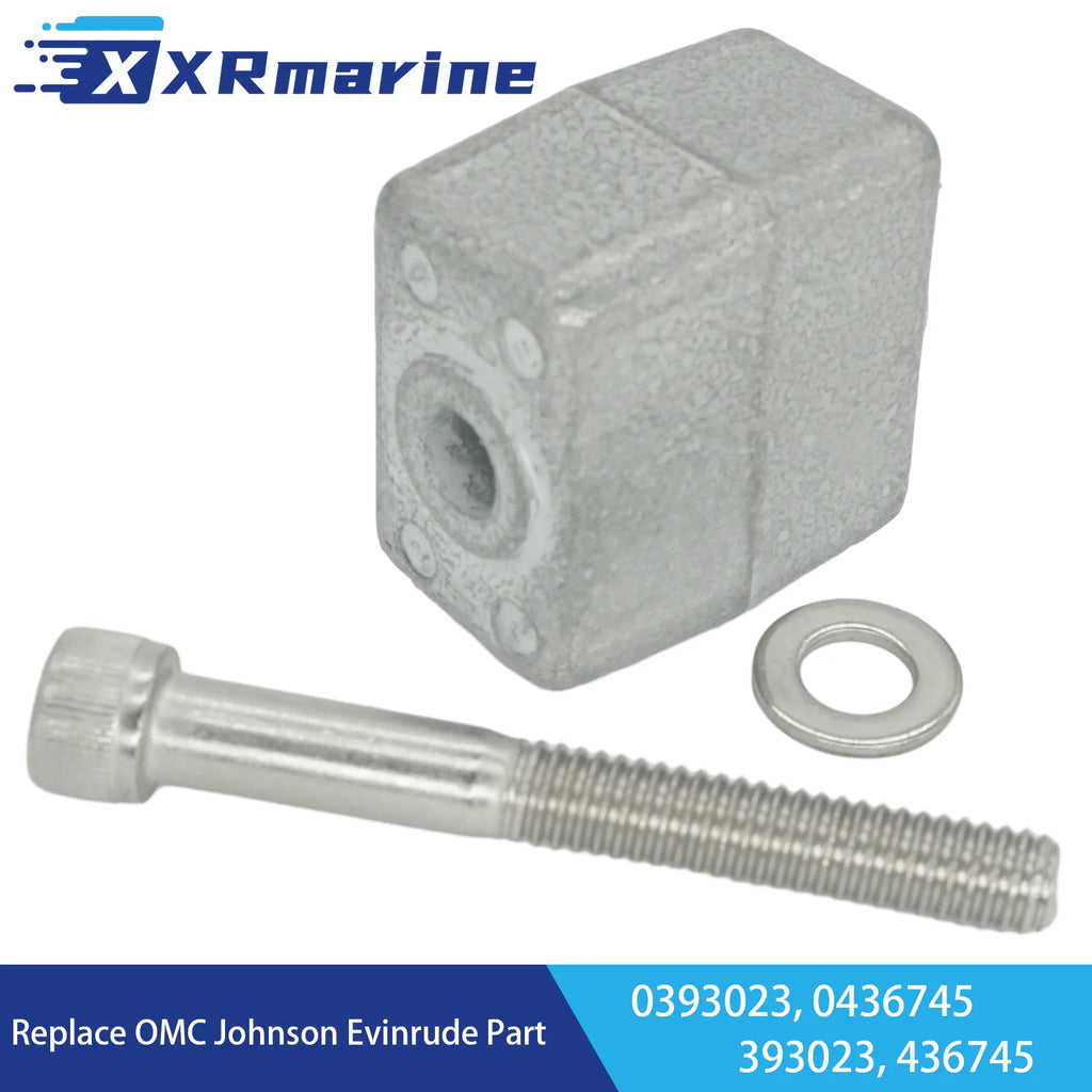 0393023 Boat Motor Zinc Anode with Bolt for OMC Cobra for Johnson Evinrude BRP 3-235 HP Outboard Drive System 0436745 393023