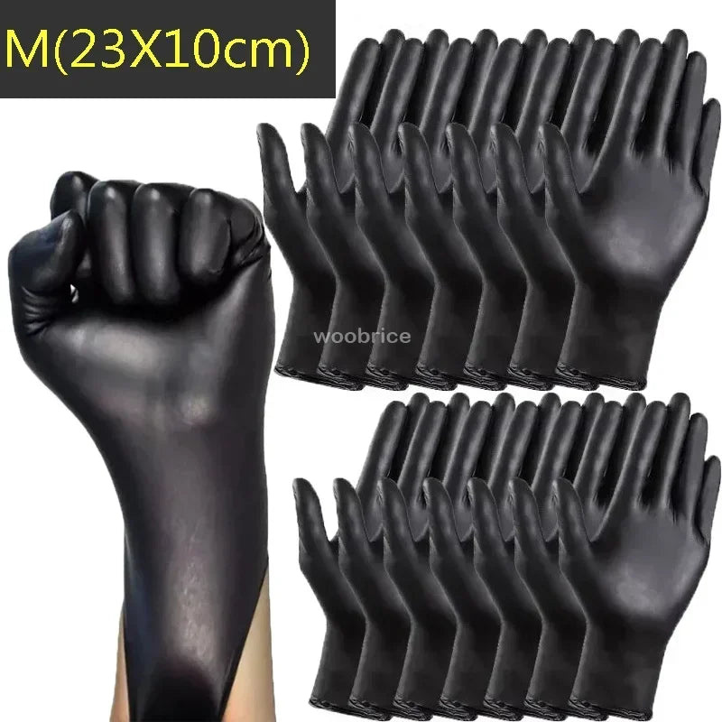 Disposable Nitrile Gloves Thickened Black Gloves With Flexible Snug Details Available In Multiple Sizes Multifunctional Gloves