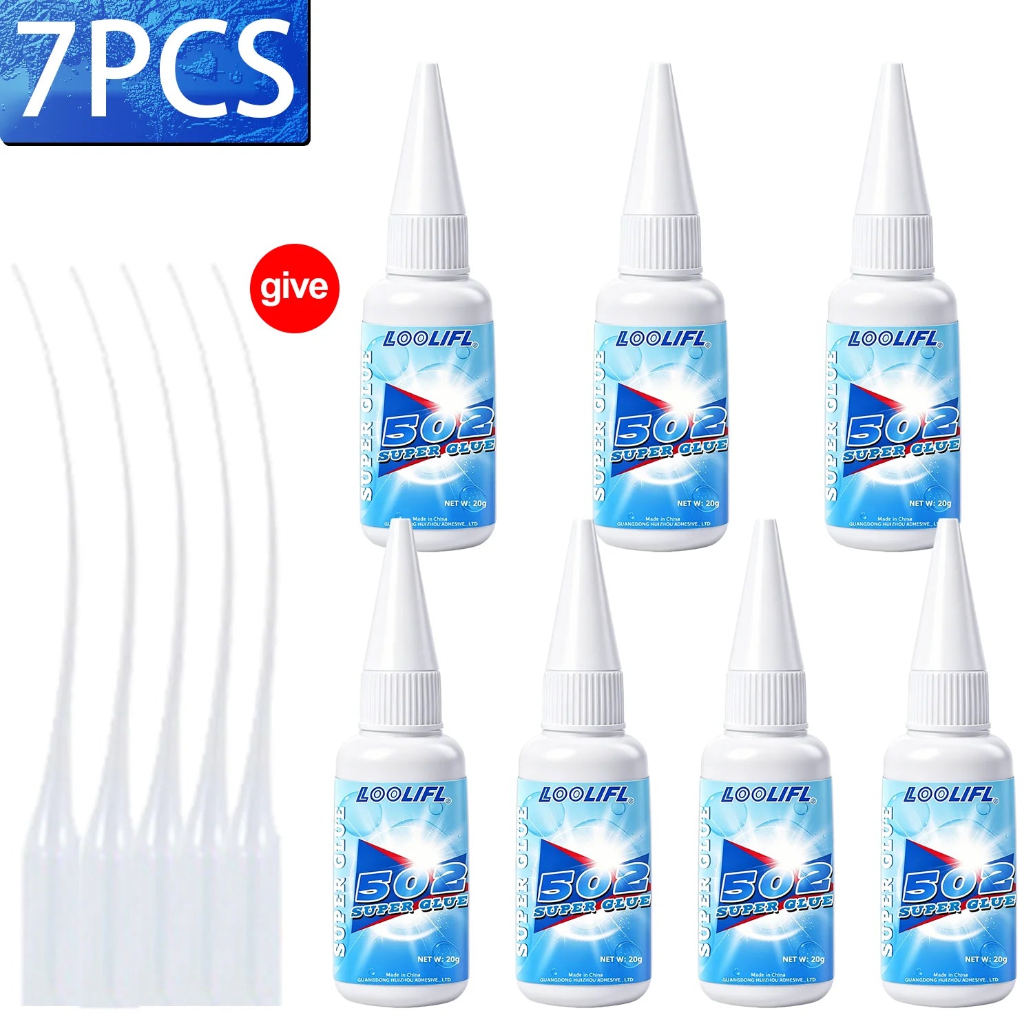 502 Super Glue Instant Quick Dry Multi-Purpose Cyanoacrylate Adhesive for Leather Rubber Wood Metal Strong Bond Liquid Glue Tool