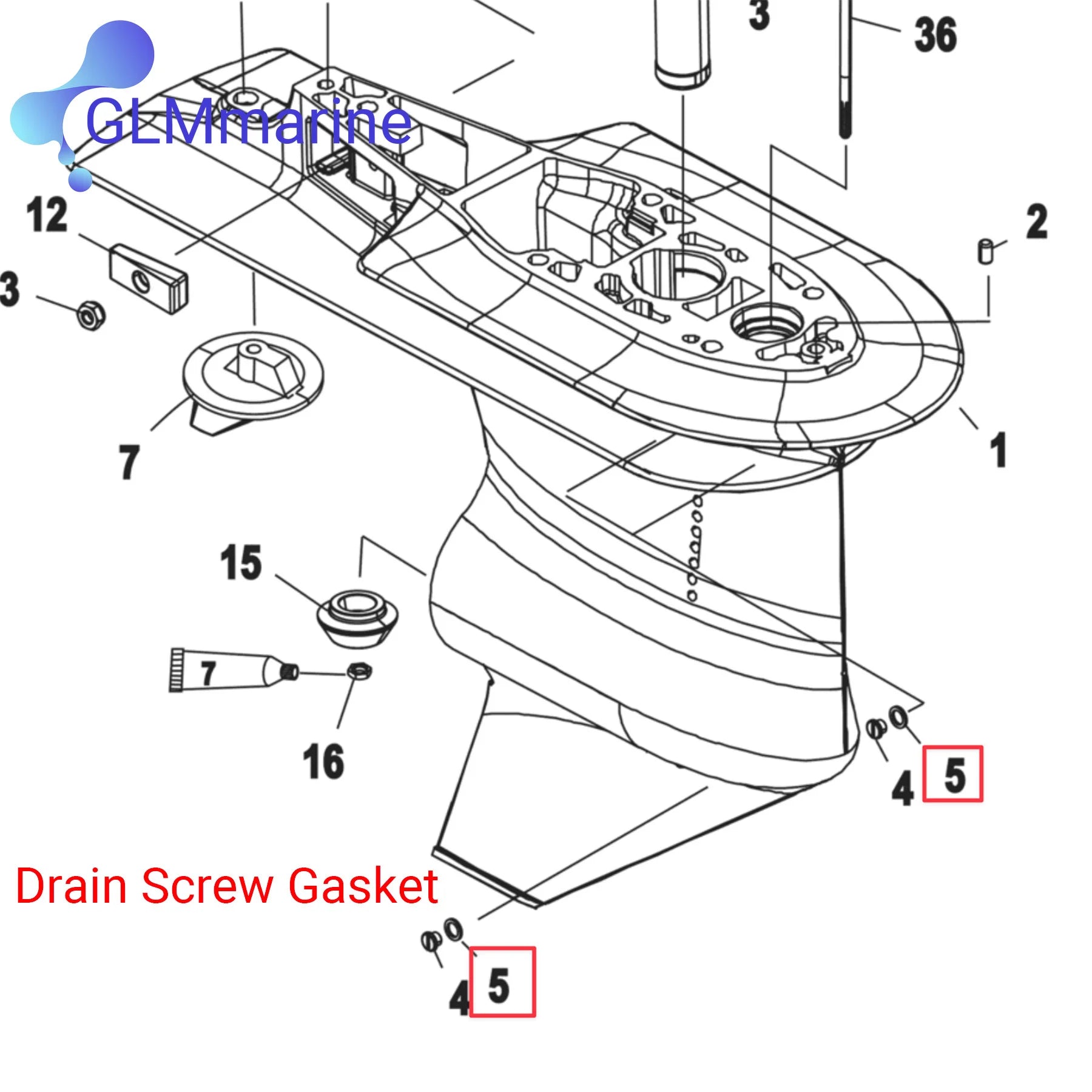 Drain Screw Gasket & Drain Plug Gasket 12-19183 8M0204692 For Mercury Outboard 13.5 15 25 40 75 80 90 115 HP