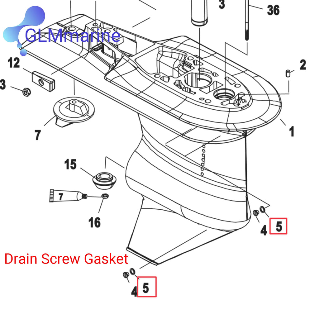 Drain Screw Gasket & Drain Plug Gasket 12-19183 8M0204692 For Mercury Outboard 13.5 15 25 40 75 80 90 115 HP