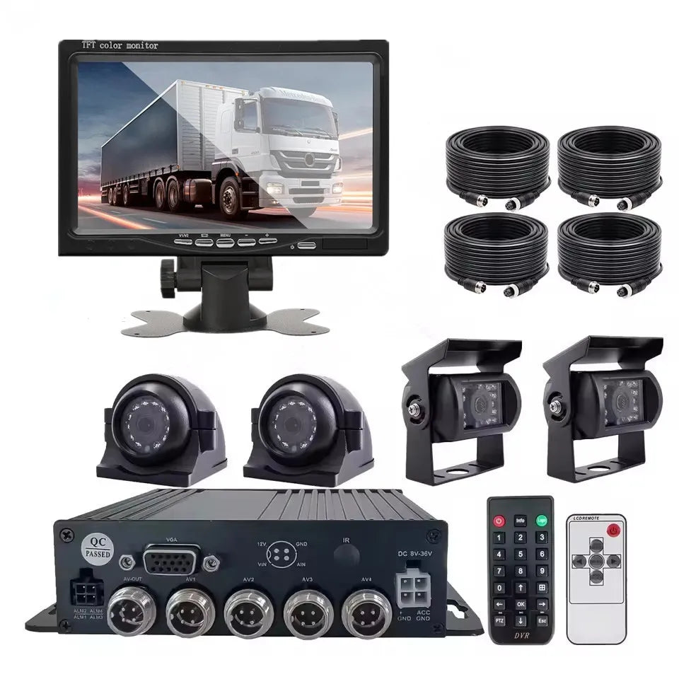 4CH 1080P Car DVR Dual SD Card Recorder 512GB Max 30 Days Recording Dvr MDVR Kit System for Truck Bus Van