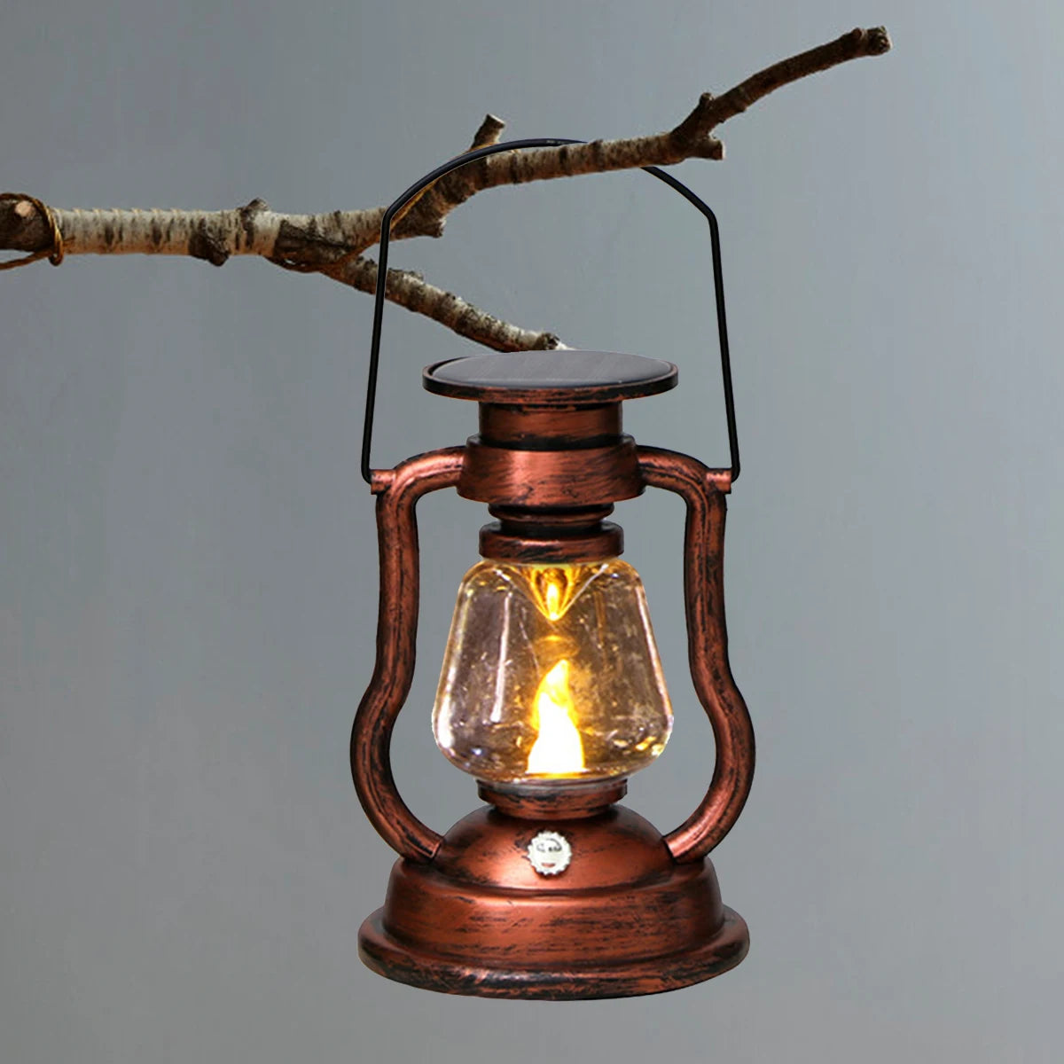Atmosphere Light Retro LED Solar Light Oil Lamp Flickering Flameless Outdoor Hanging Lantern Camping Solar Candle Lights Decor