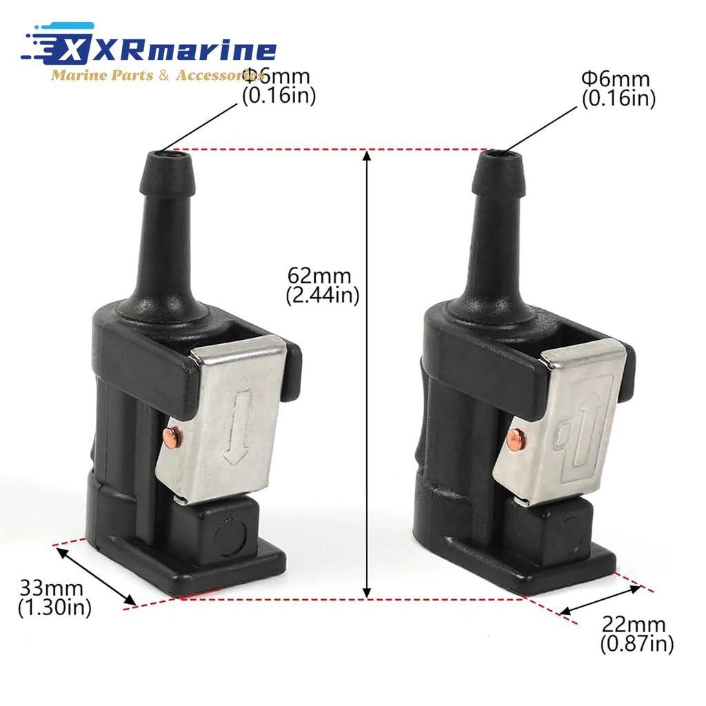 2 Pcs 6mm Fuel Connectors 6Y1-24305-00 6G1-24305-00 Compatible with Yamaha Outboard 6 To 90 HP Motors Sierra 18-80413 18-80414