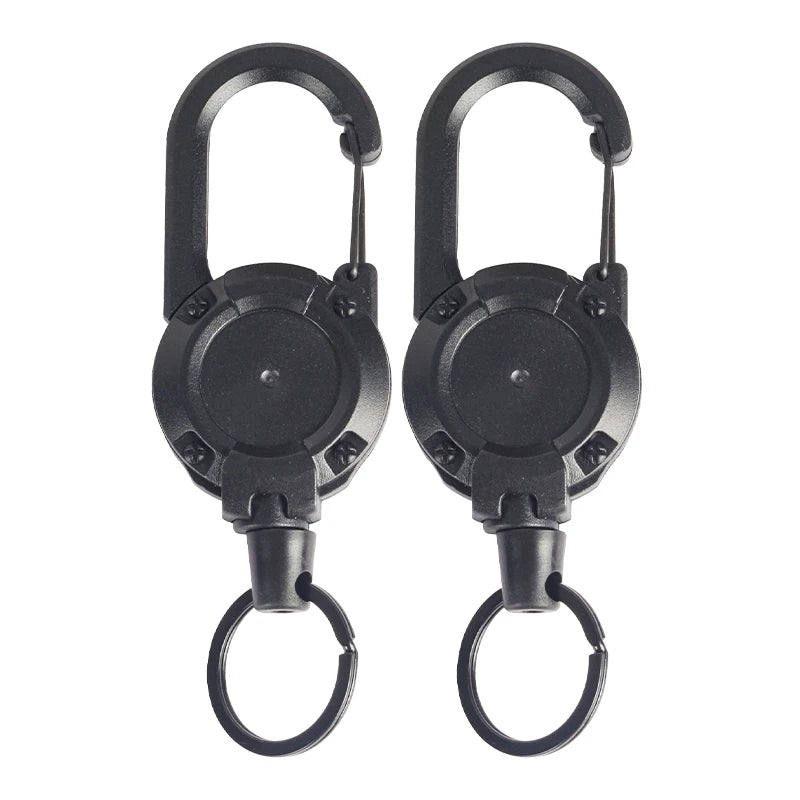 1/2/4pcs Extendable Retractable Holders Keychain Badge Reels Heavy Duty Clip With Carabiner Key Chain For Men Outdoor Bags