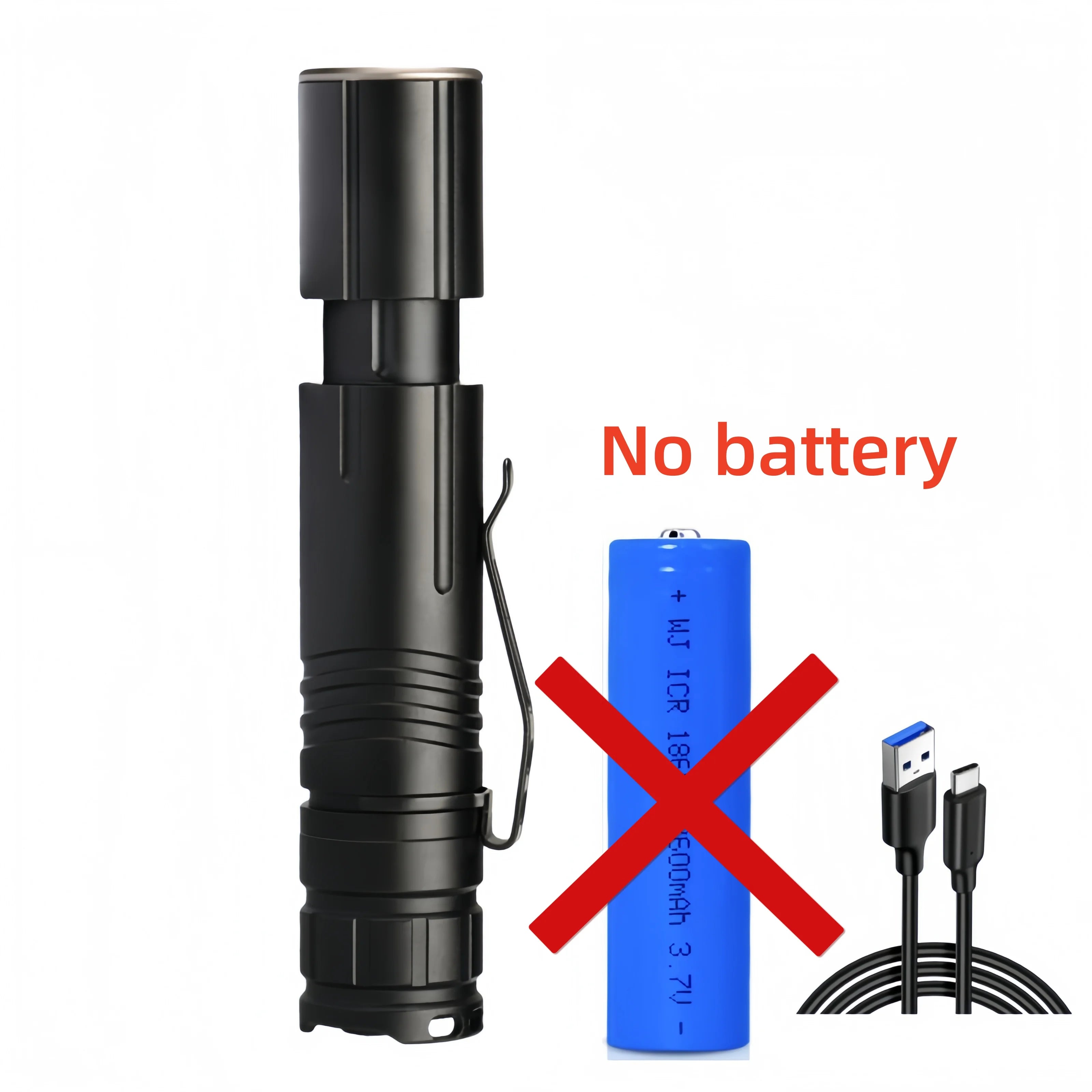 JIASHUAIXIN New XHP50 Zoom Type-C Charging Compact and Lightweight Pen Clip Strong Light M09 Tactical Flashlight