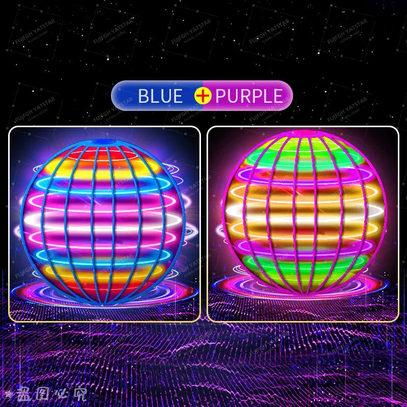 Auto Spinning LED UFO Flying Ball Floating Magic Flying Orb Outdoor Sports Toy Children Birthday Gift