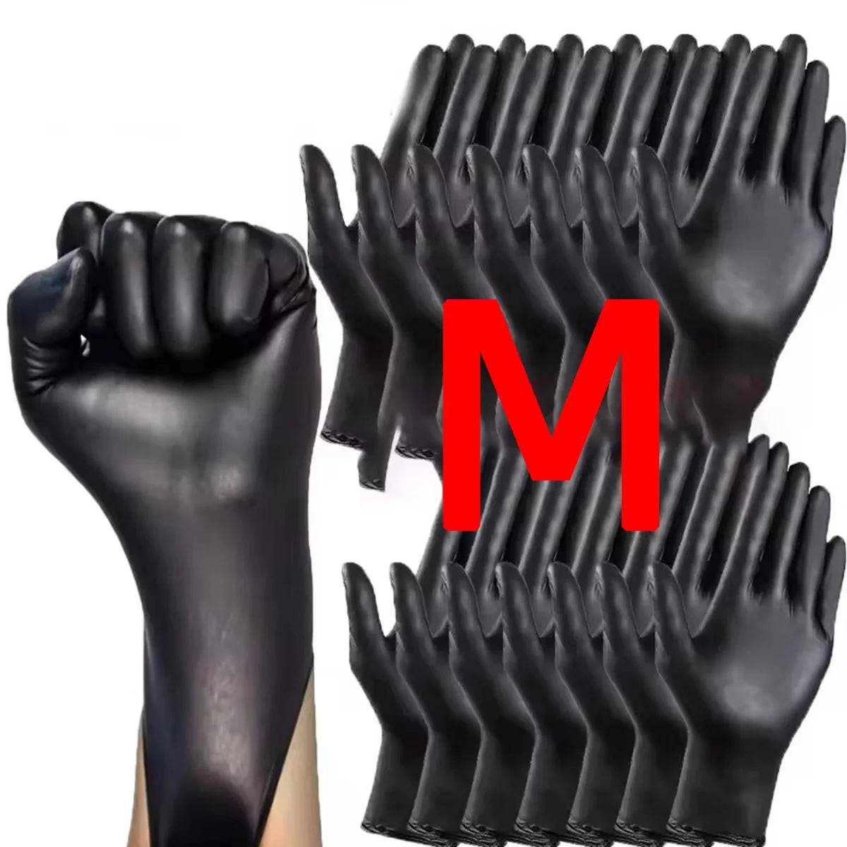 Disposable Nitrile Gloves Thickened Black Gloves With Flexible Snug Details Available In Multiple Sizes Multifunctional Gloves