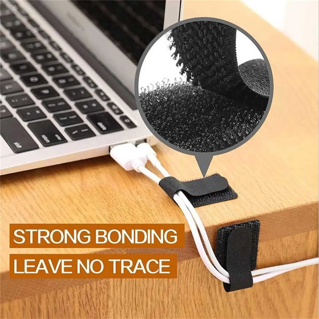 20Pcs Adhesive Cable Management Straps Reusable Self-Adhesive Cable Organizer Ties for Desk Wire Management