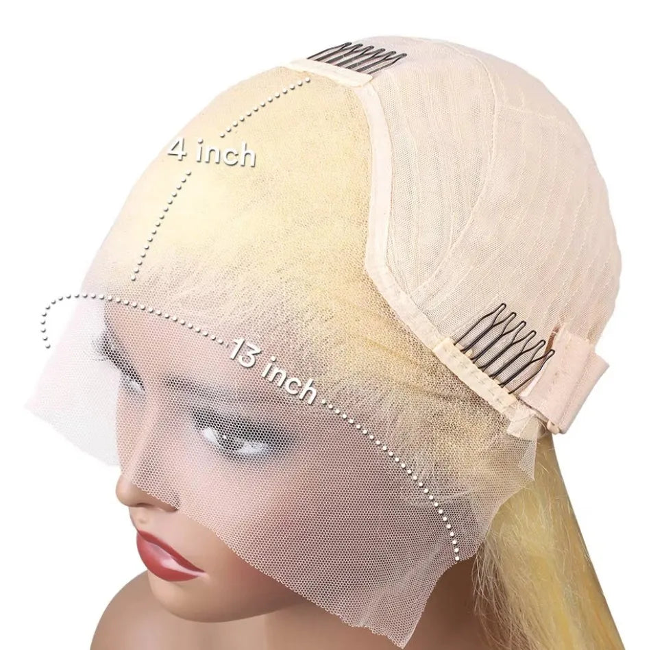 13x4 13x6 HD Transparent 613 Honey Blonde Lace Front Human Hair Wigs Raw Brazilian Straight Lace Frontal Wig Remy Human Hair