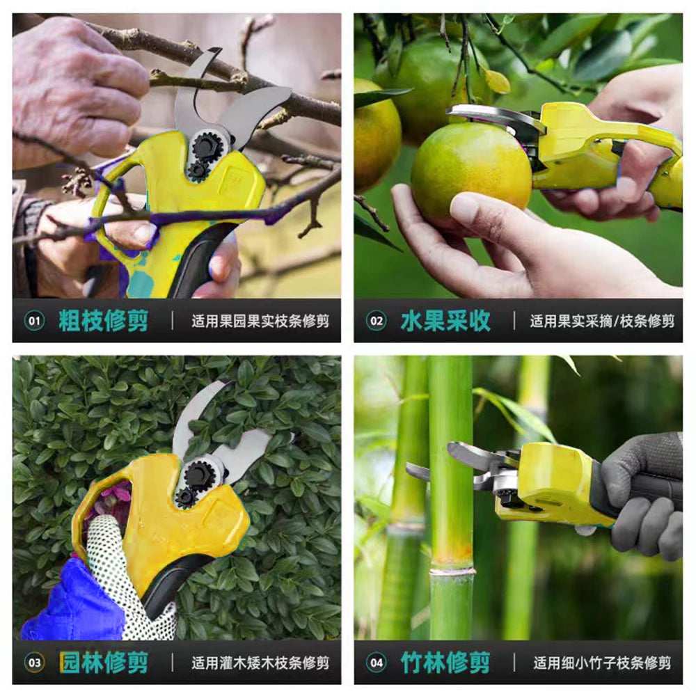 Brushless Electric Pruning Shears Garden PowerTool Pruner Cordless Garden Scissors Fruit Tree Fit Makita/Dewalt 20V No Battery