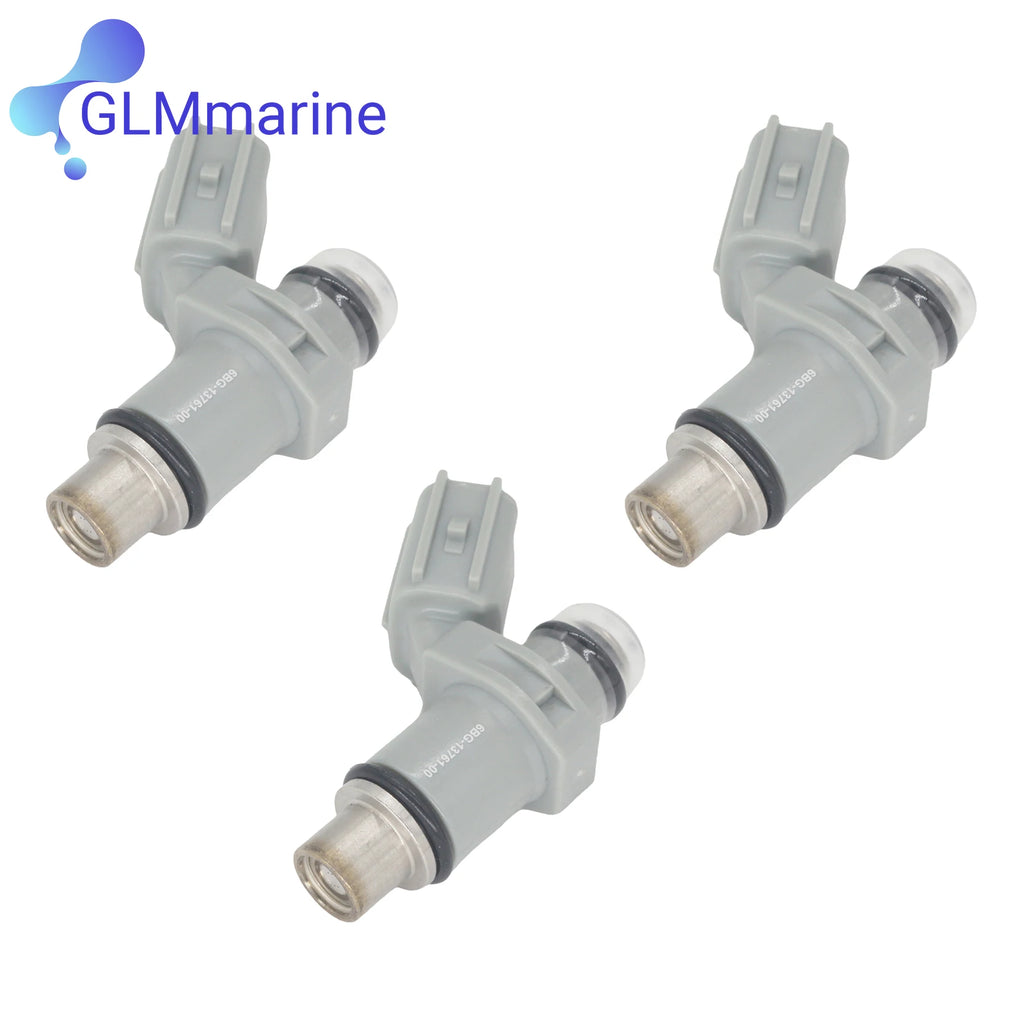 6BG-13761-00 3 Pcs Fuel Injectors 4 Holes Compatible with Yamaha F 30HP 40HP 4 Stroke Outboard Motor 6BG1376100 WSM 610-304