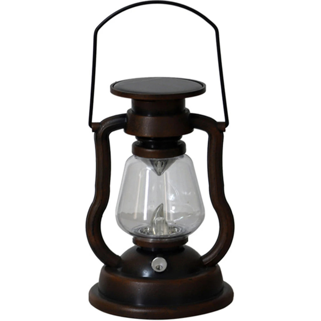 Atmosphere Light Retro LED Solar Light Oil Lamp Flickering Flameless Outdoor Hanging Lantern Camping Solar Candle Lights Decor