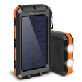 10000mAh Solar Power Bank Portable Waterproof Outdoor Dual 5V 1A USB Ports Fast Charging LED Flashlight for iPhone Tablets