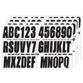 24 Sheets 3 Inch Black Self Adhesive Vinyl Letters Numbers Stickers Fit Boat Identification Number Hull Decoration Decor