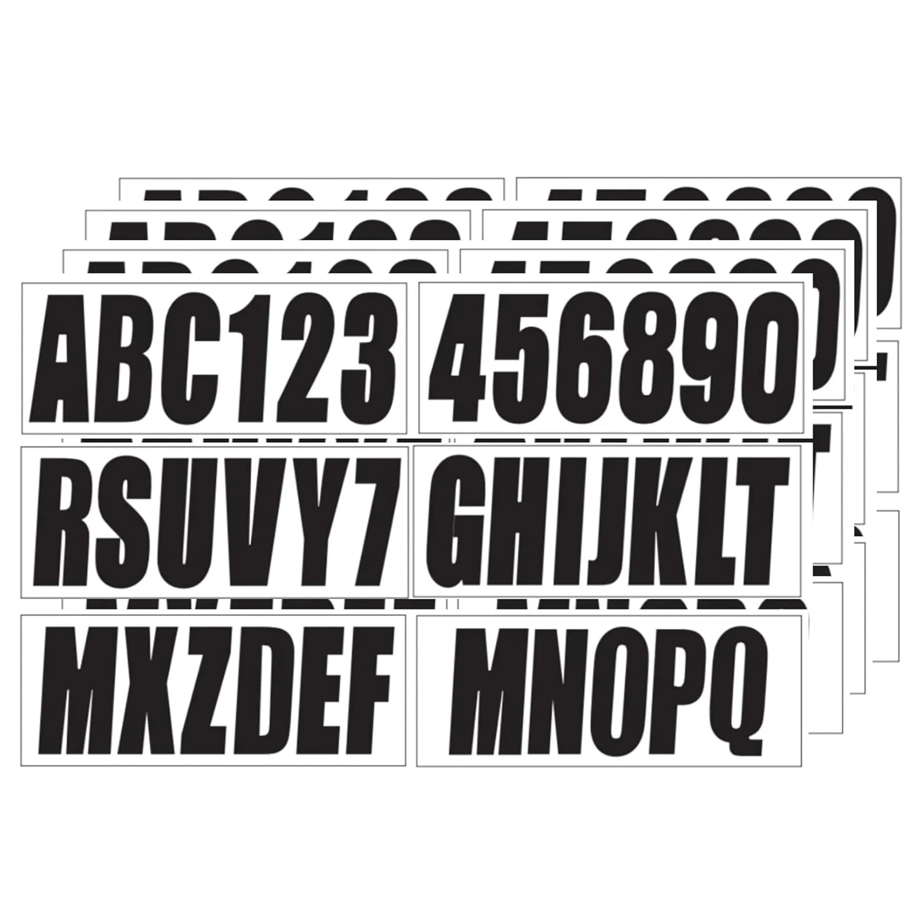 24 Sheets 3 Inch Black Self Adhesive Vinyl Letters Numbers Stickers Fit Boat Identification Number Hull Decoration Decor