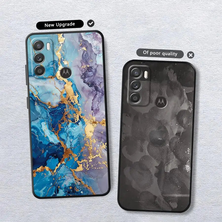 Case for Motorola Moto G52 G53 G30 G22 Edge40 G32 G51 G73 G60s G50 Edge 20 Pro 30 Lite G71 Phone Cover Colored Marble
