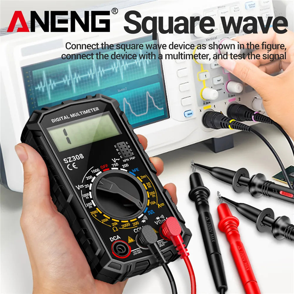 ANENG SZ308 Digital Multimeter   AC/DC Current Meter Voltage Resistance Meter Electrician LCD Screen Ohm Square Wave Test