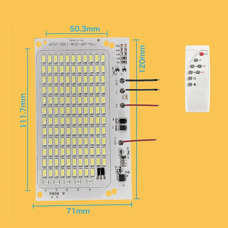 1Pcs 10W-600W LED Outdoor Solar Energy 2835 5730 High Brightness Bead Projection Light Integrated Light Source Light Panel