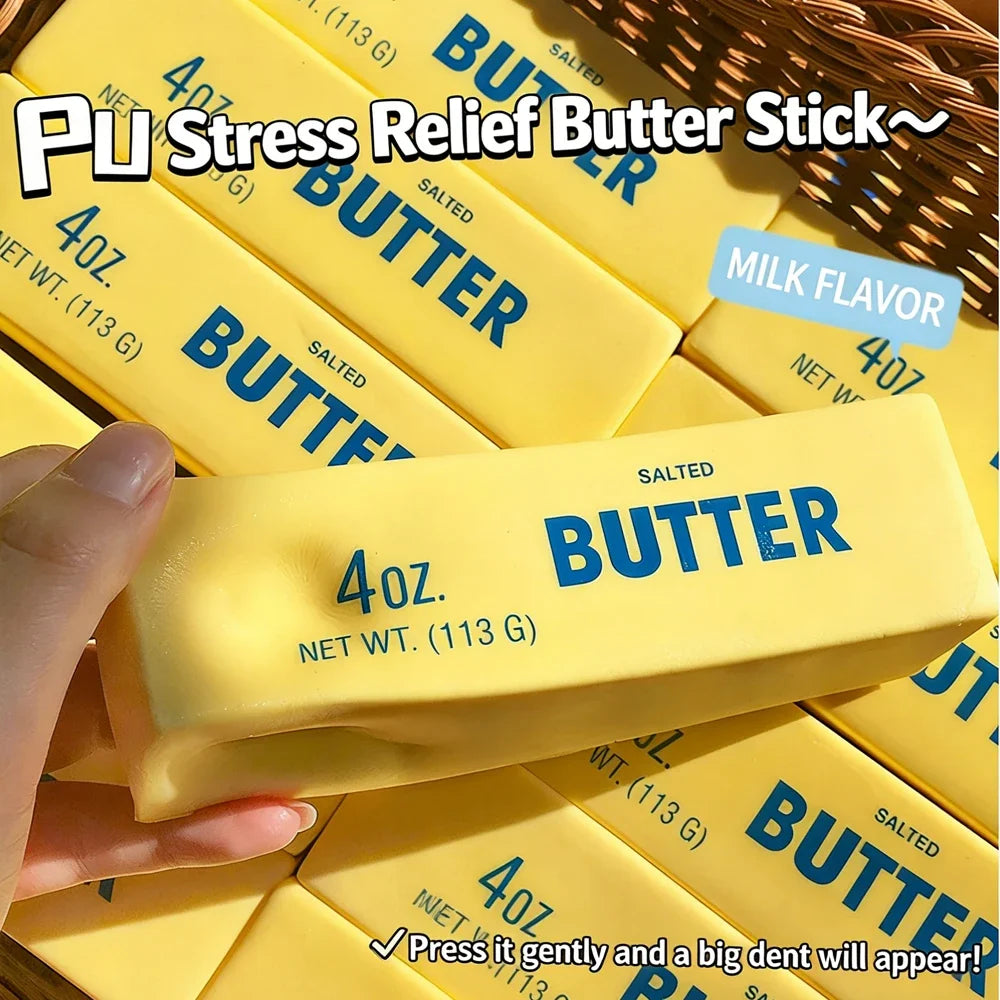 1pc Butter Stick Squishy Toy Slow Rising Squeeze Toy Butter Bar Brick Squishy Fidget Toy Anti Stress Release Hand Relax Gift Toy