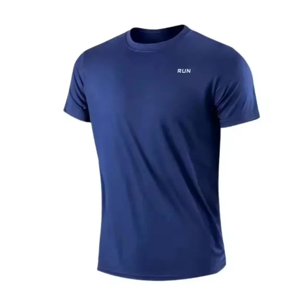 New summer men's quick-drying running and fitness sports shirt - Men's short-sleeved fitness top - Gym T-shirt