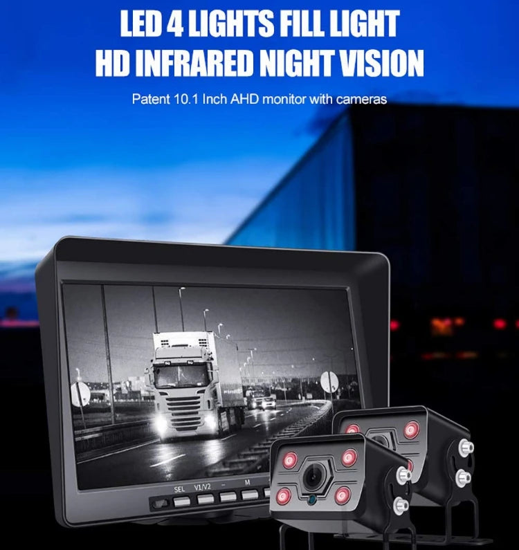 Airow auto Digital Wireless Monitor SystemWide Angle Backup Camera|1080P Dual Screen Auto Loop Recording for Truck Bus RV Van