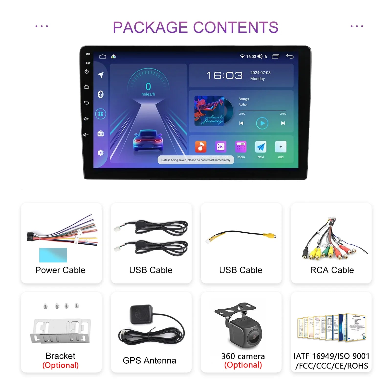 Dual Din 7 9 10 Inch IPS Touch Screen Android Car for DVD Player with Navigation Global Positioning System Audio Playback Radio
