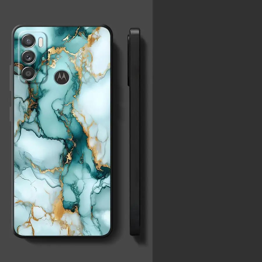 Case for Motorola Moto G52 G53 G30 G22 Edge40 G32 G51 G73 G60s G50 Edge 20 Pro 30 Lite G71 Phone Cover Colored Marble